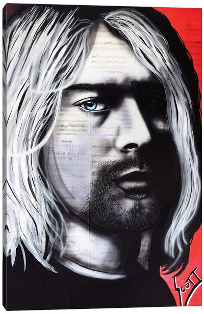 Kurt Canvas Art Print - Nirvana