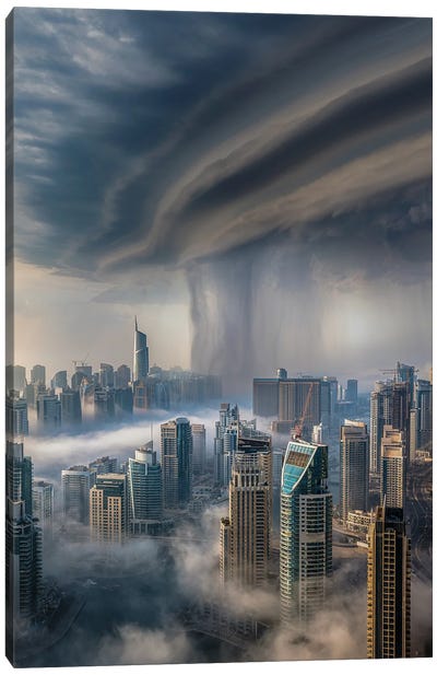 Dubai Downpour Canvas Art Print - United Arab Emirates Art