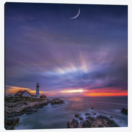 Under The Cape Elizabeth Moon Canvas Print #BSV21} by Brent Shavnore Canvas Wall Art