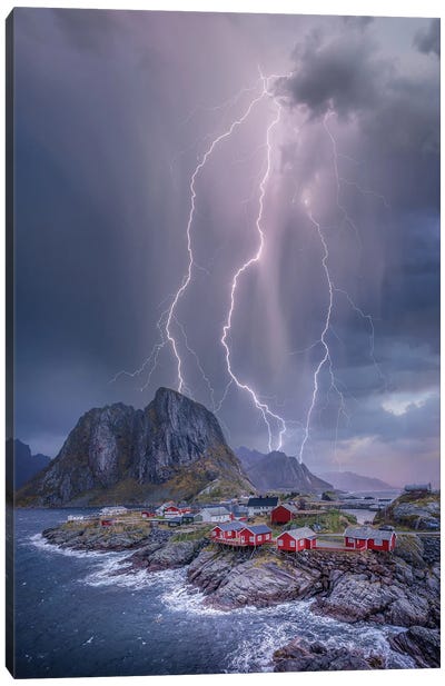 Norway Lights Canvas Art Print - Aerial Photography