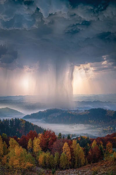 Aerial Photography: Autumn Downpour by Brent Shavnore