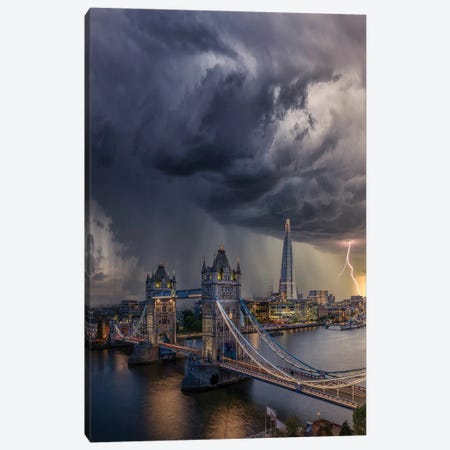 London Downpour Canvas Print #BSV39} by Brent Shavnore Art Print