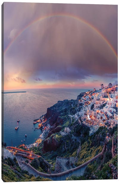 Greece Dreams Canvas Art Print - Rainbow Art