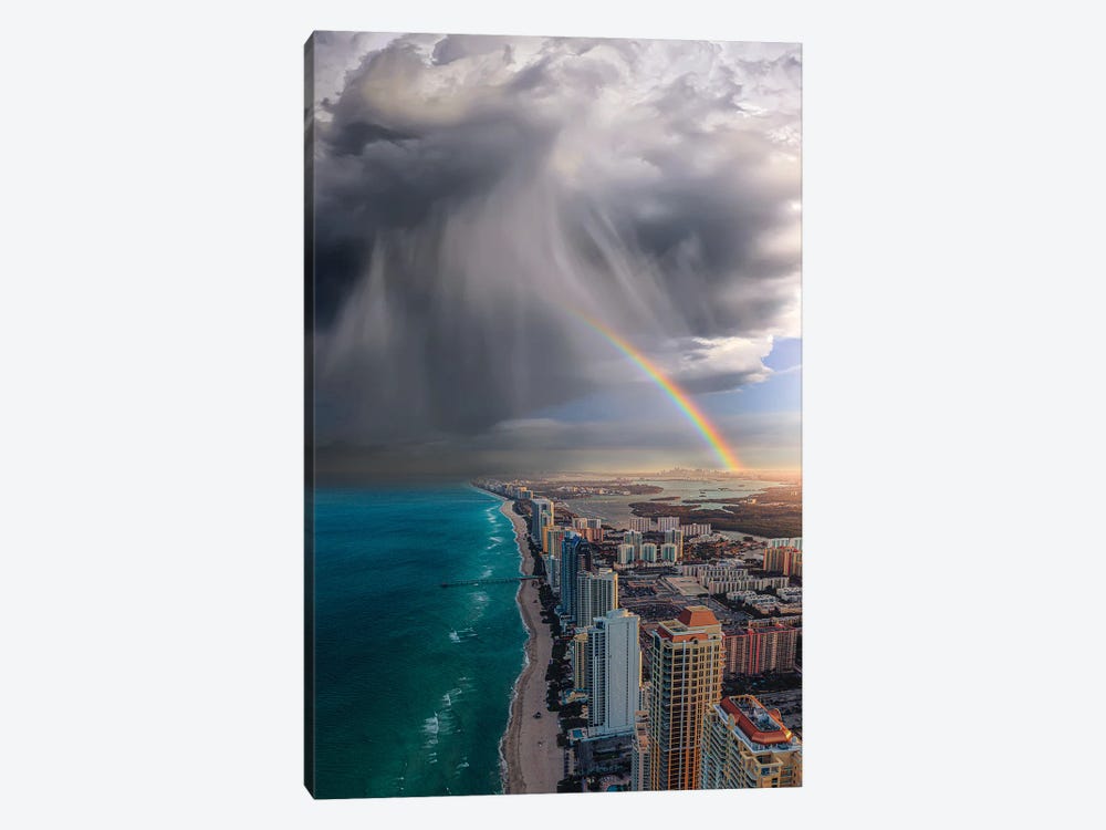 Rainbow Over Miami by Brent Shavnore 1-piece Canvas Wall Art