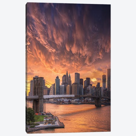 Flame Over NYC Canvas Print #BSV46} by Brent Shavnore Canvas Print