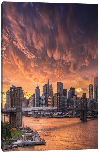 Flame Over NYC Canvas Art Print - Brent Shavnore