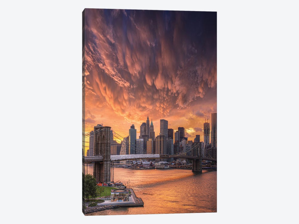 Flame Over NYC by Brent Shavnore 1-piece Canvas Print