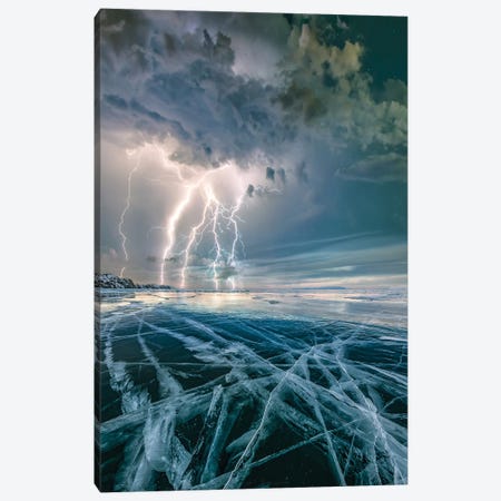 Ice Lightning Canvas Print #BSV62} by Brent Shavnore Canvas Art