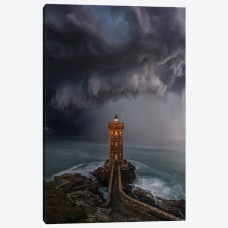 Lighthouse Downpour Canvas Print #BSV64} by Brent Shavnore Canvas Print