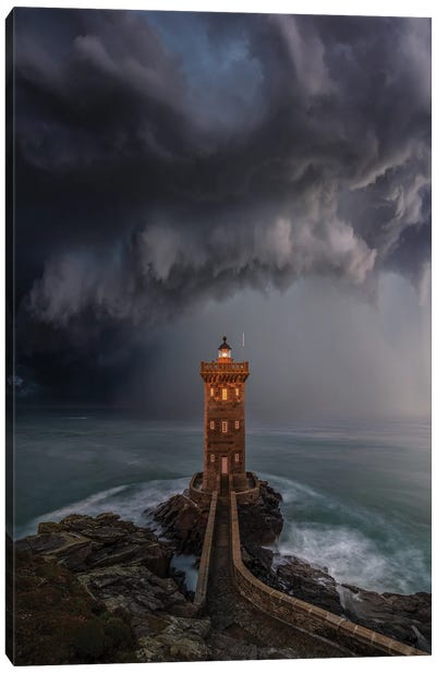 Lighthouse Downpour Canvas Art Print - Brent Shavnore