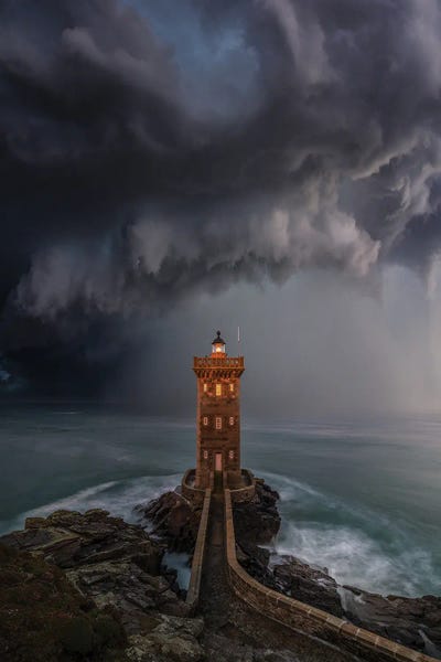 Brent Shavnore: Lighthouse Downpour by Brent Shavnore