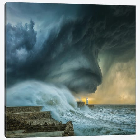 Lighthouse Swirl Canvas Print #BSV65} by Brent Shavnore Art Print