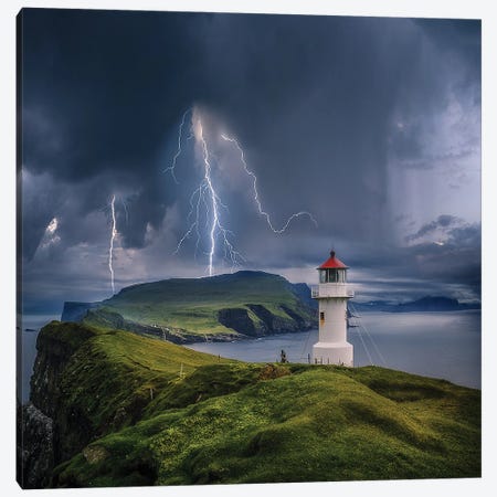 Lighthouse Cliff Chaos Canvas Print #BSV66} by Brent Shavnore Art Print