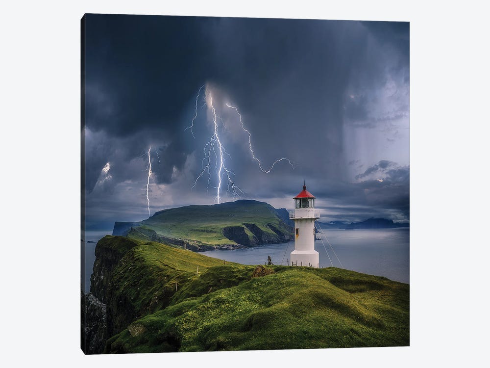 Lighthouse Cliff Chaos by Brent Shavnore 1-piece Canvas Art Print