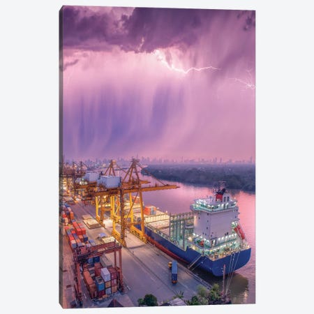New Orleans Downpour Canvas Print #BSV78} by Brent Shavnore Canvas Print