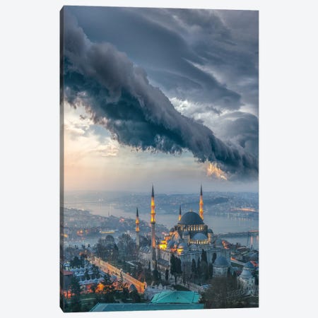 Istanbul Thunderstom Mosque Canvas Print #BSV84} by Brent Shavnore Art Print
