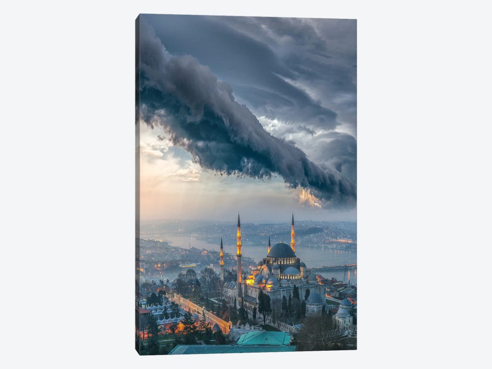 Istanbul Thunderstom Mosque by Brent Shavnore 1-piece Art Print