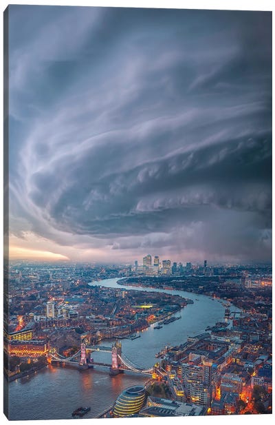 London Cyclone Canvas Art Print - London Skylines
