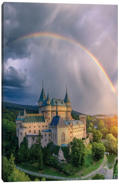 Slovakia Castle Brilliance Canvas Art Print - Rainbow Art