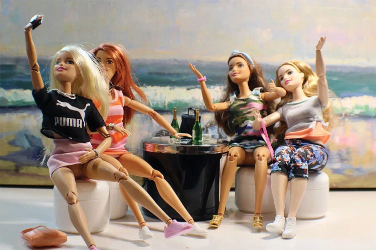 Barbie Beach Selfie by Barbara Schild wall art