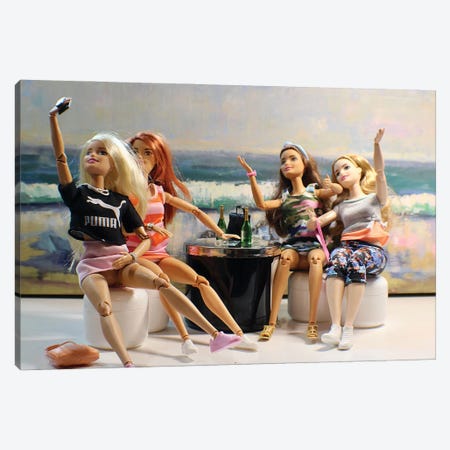 Barbie Beach Selfie Canvas Print #BSZ11} by Barbara Schild Canvas Print
