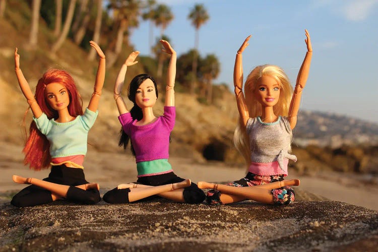 Laguna Beach Barbie Doll Yoga by Barbara Schild wall art