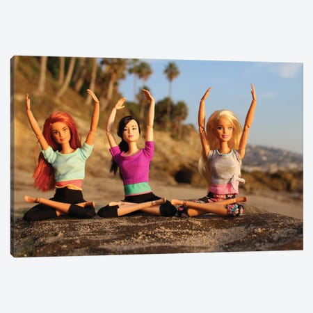 Laguna Beach Barbie Doll Yoga Canvas Print #BSZ16} by Barbara Schild Canvas Artwork