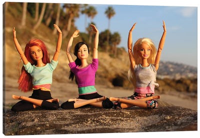 Laguna Beach Barbie Doll Yoga Canvas Art Print - Friendship Art
