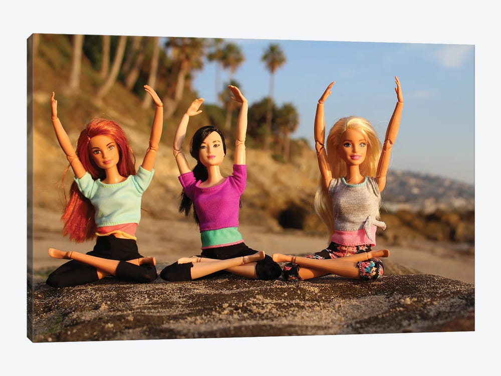 Laguna Beach Barbie Doll Yoga by Barbara Schild 1-piece Canvas Art