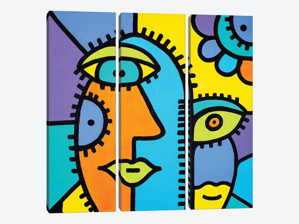 Sisters by Billy The Artist 3-piece Canvas Print