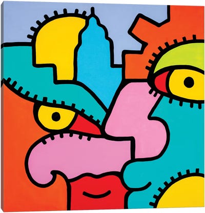 Summers in the City Canvas Art Print - Cubist Visage