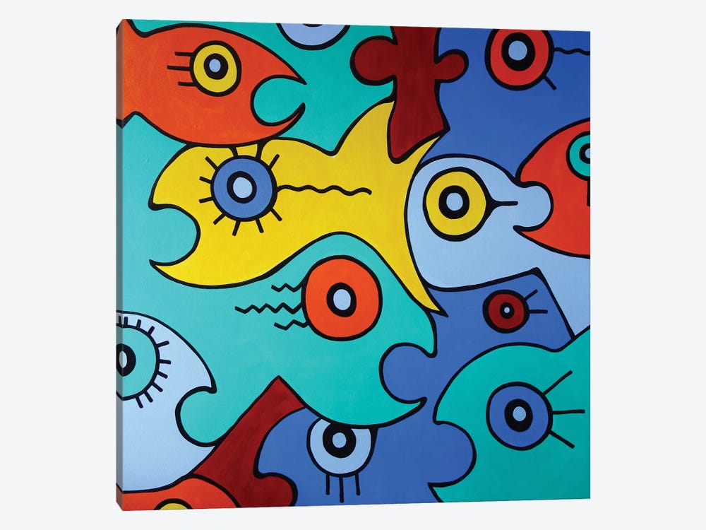 Big Fish by Billy The Artist 1-piece Canvas Art