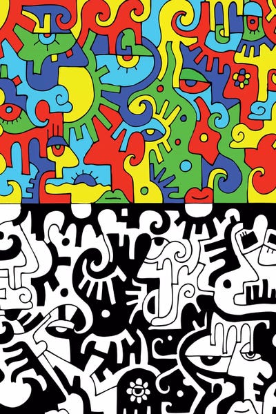 Color Into Black by Billy The Artist framed canvas print