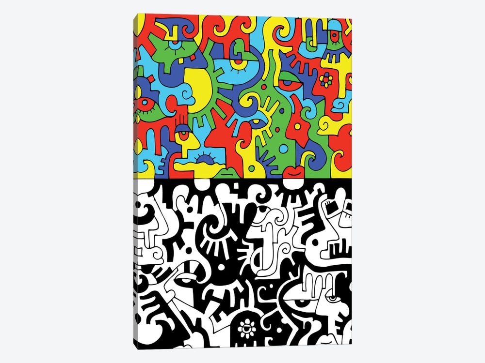 Color Into Black by Billy The Artist 1-piece Canvas Art Print