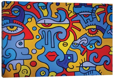 East Village Canvas Art Print - Cubist Visage