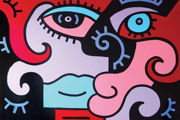 Cubist Visage: Hello by Billy The Artist