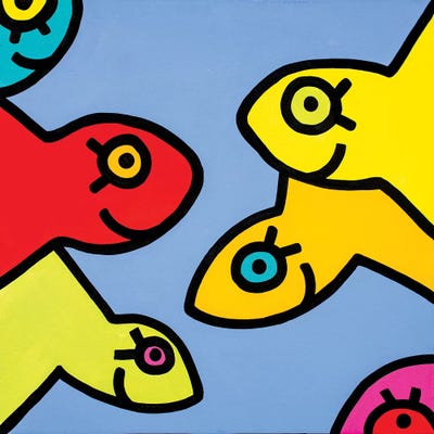 Little Fish I by Billy The Artist framed canvas print