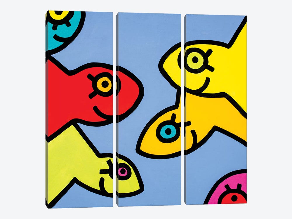 Little Fish I by Billy The Artist 3-piece Canvas Art