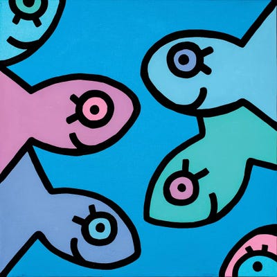 Little Fish II by Billy The Artist framed canvas print