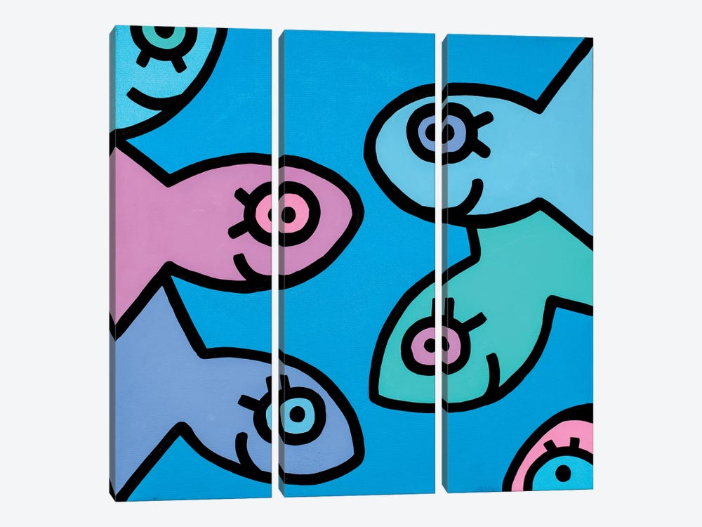 Little Fish II by Billy The Artist 3-piece Canvas Print