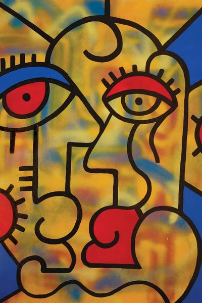 Trippy Couple by Billy The Artist framed canvas print