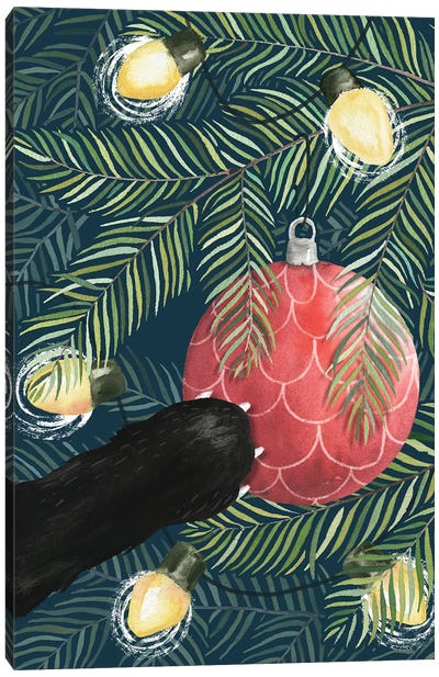 Here Comes Santa Claws Canvas Art Print - Michelle Li Bothe