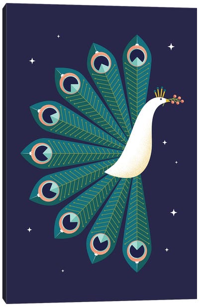 Ornamental Peacock Canvas Art Print - Michelle Li Bothe