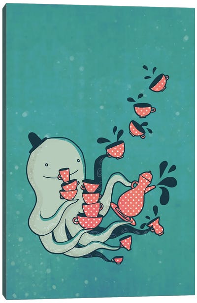 Tea And Tentacles Canvas Art Print - Michelle Li Bothe