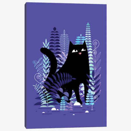 The Ferns (Black Cat) Canvas Print #BTE44} by Michelle Li Bothe Canvas Print
