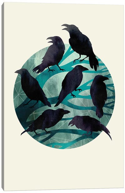 The Gathering Canvas Art Print - Crow Art