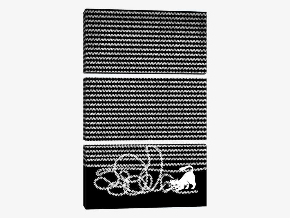 Unravel (Black And White) by Michelle Li Bothe 3-piece Art Print