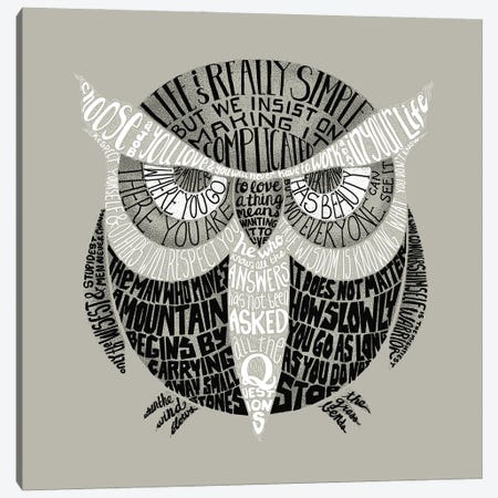 Wise Old Owl Says Canvas Print #BTE68} by Michelle Li Bothe Canvas Wall Art
