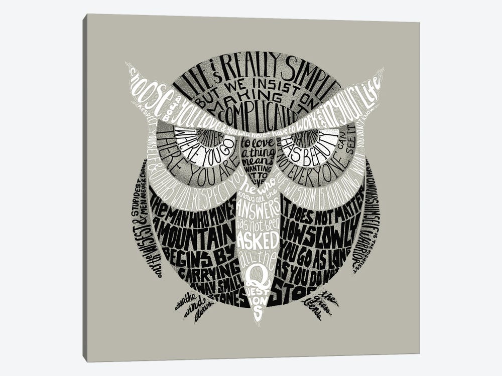 Wise Old Owl Says by Michelle Li Bothe 1-piece Canvas Art