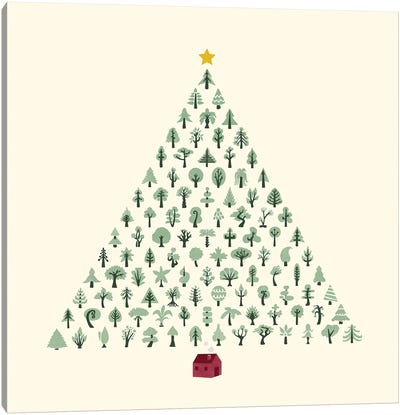 Christmas Treeangle Canvas Art Print - Michelle Li Bothe
